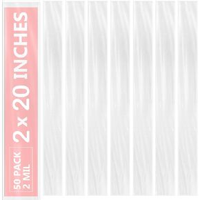 Poly Bags 2x20" Poster Bags for 12-15 Inches Posters, Art Prints, Maps, Blueprints-50 PCS