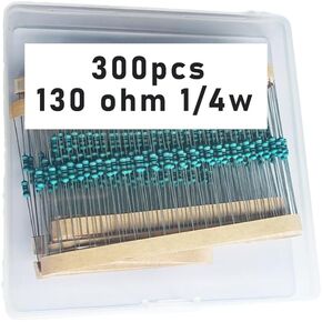 130 1/4W, 130R1/4W, 130 ohm, 130 R 1/4W, 130Ωresistor, 130 ohm resistor, 130 ohm Metal resistor, 130 R Metal Film resistors 1/4w(0.25w) 1% tolerance 0.01 MF Metal Film Fixed Resistor 300 pcs