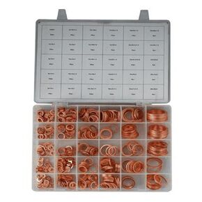 568pcs 30 Values Metric Copper Flat Ring Washer Gaskets Assortment Kit