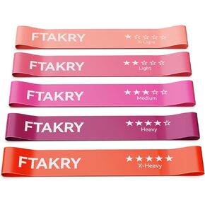 Resistance Bands for Working Out, Exercise Bands with 5 Resistance Levels, Natural Latex Resistance Bands Designed for Home Fitness, Strength Training and Flexibility Exercises