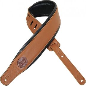 Levy's Leathers 3" Signature Series Garment Leather Guitar Strap with Foam Padding and Garment Leather Backing; Tan (MSS2-TAN)