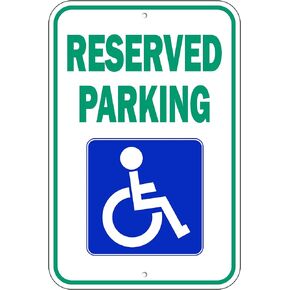 Handicap Parking Sign, (2 Pack) 18 x 12 inch Aluminum Metal Sign, Highly Reflective and Rust Free
