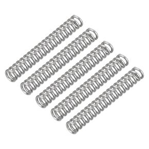 uxcell 5Pcs Compression Spring, Wire Diameter 0.039", OD 0.24", Free Length 1.77" 304 Stainless Steel Coil Mechanical Compressed Spring, Silver