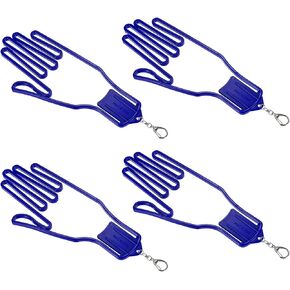 PATIKIL Golf Gloves Stretcher, 4 Pack Plastic Keeper Support Rack Holder Dryer Hanger Frame with Keychain Hook for Sports Gloves Maintenance, Blue L Size