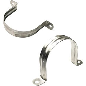 6inch With 2 Holes U Bracket Stainless Steel Tube Strap Tension Clip U Bracket Rigid Pipe Strap Tension Clips for Pipe Fixing(2Pcs)