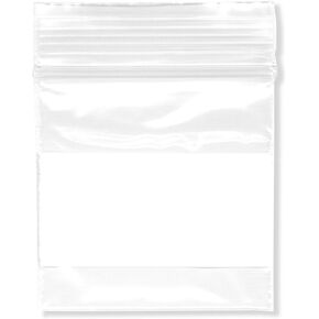 Plymor 1.5" x 1.5" (Pack of 100), 2 Mil with White-Block Zipper Reclosable Plastic Bags