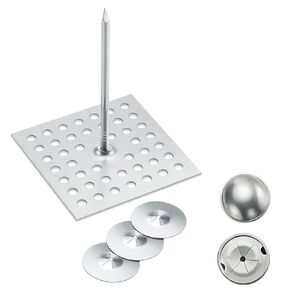 150pcs/50set Self Stick Insulation Pins, 1.5 Inch Self Locking Round Insulation, Aluminum Insulation Hangers Cap Washers, for Foam Board Wall Floor Ceiling (150pcs)