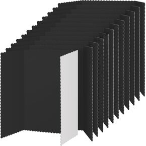 12 Pieces Tri Fold Poster Boards Bulk, Lightweight Science Display Boards, Trifold Presentation Display Board for Science Fair Project(14 x 22 Inch,White)