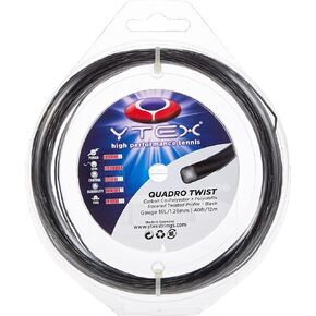 خيط مضرب تنس أسود من YTEX Quadro Twist (قياس 16، 1.26 ملم) in Kuwait