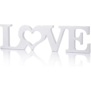 Wooden Love Sign Wedding Table Decorations Wood Love Letters Love Decor Bridal Shower Signs for Home Decor Married Anniversary Party Wedding Party Proposal Ceremony(White)