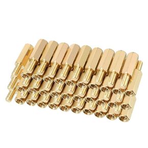 uxcell 70pcs M3 12+6mm Female Male Thread Brass Hex Standoff Spacer Screws PCB Pillar