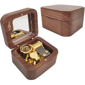 Princess Mononoke Music Box Natural Wood Mini Size Wind Up Wooden Musical Box Decoration Collection Keepsake Gift for Girls Boys
