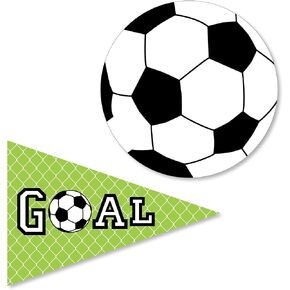 Big Dot of Happiness Goaaal - Soccer DIY Shaped Baby Shower or Birthday Party Cut-Outs - 24 Count