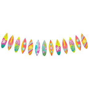 Surfboard Decorations - Tropical Party Favors and Decorations for Home and Parties, Hawaiian Style Surf Party Decorations, Cardboard Surf Banner, Perfect for Beach and Surf Themed Parties!