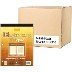Roaring Spring Engineering Covered Notepads, Case of 24, 8.5"x11", 80 Sheets Per book, Heavy 20# Green Tinted Paper, Computation Pad, Proudly Made in The USA, Heavyweight Backer Board