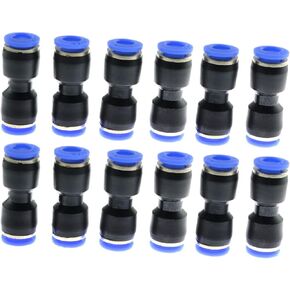 1/4" Straight Pneumatic Connector 12PCS Plastic 6mm Tube OD Quick Straight Union Pipe Tube Fitting