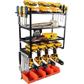 Eolo منظم أدوات الطاقة مثبت على الحائط مع حامل صندوق Pegboard - حامل مثقاب مثبت على الحائط - حامل أدوات مثبت على الحائط - حامل مثقاب مثبت على الحائط مع صناديق تخزين - منظم مثقاب مثبت على الحائط مع صناديق Pegboard in Saudi Arabia