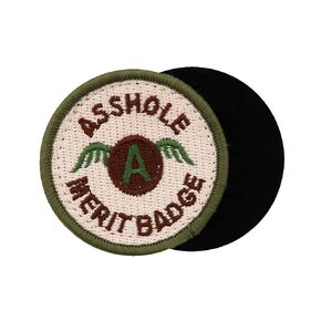 2" Asshole Merit Badge Embroidered Tactical Hook and Loop Patch