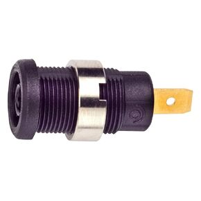 Fluke Pomona 72913-0 Panel Mt Iec1010 4 mm(0.16") Jack for Sheathed Plugs, Tab, (Black) (Pack of 10)