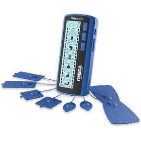 OMEGA Ultimate TENS Unit Muscle Stimulator Combo Unit, 24 Modes for Pain and Muscle Relief, Rechargeable Pulse Massager with Electrodes Pads