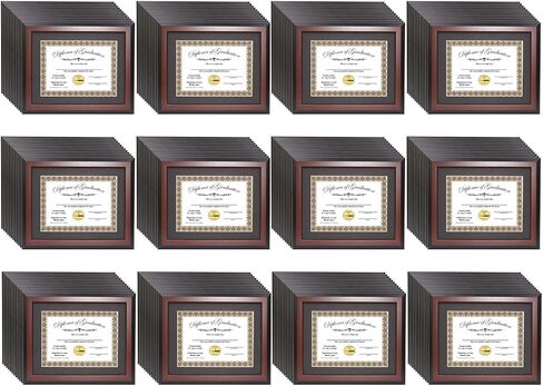 Creative Picture Frames 11x14-inch Mahogany Diploma Frame with Black Mat to Hold 8.5" x 11" Graduation Certificate Documents with Installed Wall Hanger in Kuwait