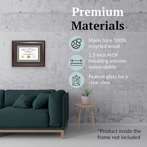 Creative Picture Frames 11x14-inch Mahogany Diploma Frame with Black Mat to Hold 8.5" x 11" Graduation Certificate Documents with Installed Wall Hanger in Kuwait