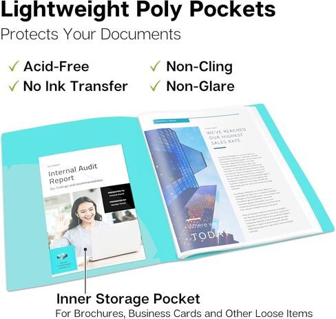 Dunwell Binder with Plastic Sleeves 24-Pocket (Black), Presentation Book, 8.5 x 11 Portfolio Folder with Clear Sheet Protectors, Displays 48 Pages of Documents, Certificates, Keepsakes in Kuwait