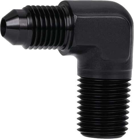Podavelle 6AN Male Flare to 1/8 NPT Pipe Fitting Adapter Union Connector Straight Aluminum Black, Pack of 2 in Kuwait