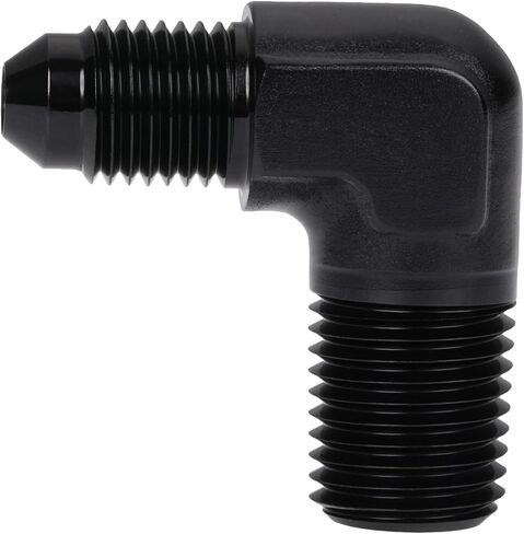Podavelle 6AN Male Flare to 1/8 NPT Pipe Fitting Adapter Union Connector Straight Aluminum Black, Pack of 2 in Kuwait