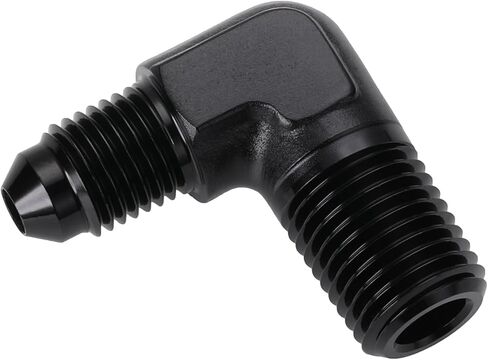 Podavelle 6AN Male Flare to 1/8 NPT Pipe Fitting Adapter Union Connector Straight Aluminum Black, Pack of 2 in Kuwait