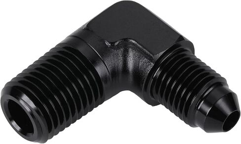 Podavelle 6AN Male Flare to 1/8 NPT Pipe Fitting Adapter Union Connector Straight Aluminum Black, Pack of 2 in Kuwait