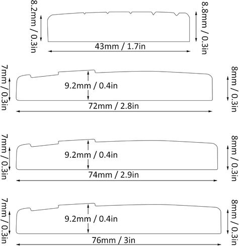 Keenso Guitar Nut and Saddle Set, Guitar Cattle Bone Saddle Metal Acoustic Brass Bone Bridge Saddle for 6 String Musical Instrument Accessories in Saudi Arabia