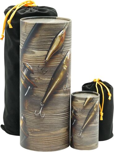 Casket Depot Memorial Collection Scattering Tube, Biodegradable Urn for Scattering Ashes, Eco Urn: Gone Fishing (Mini Memento Size Holds Up 35 Cubic Inches) in Saudi Arabia