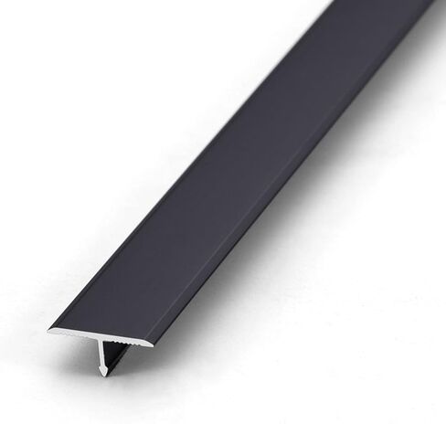 10 Pcs Aluminium Alloy T Molding Floor Transition Strip 48" Long Doorway Edge Trim for Wood,Tile,Vinyl,Laminate Floors Bridges The Gap (Black, 0.77"(19.5mm) Wide) in Saudi Arabia