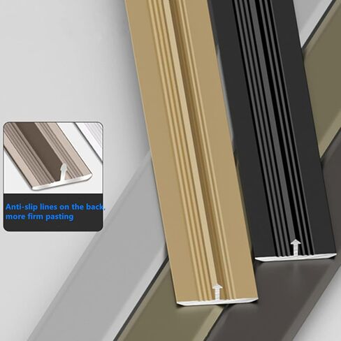 10 Pcs Aluminium Alloy T Molding Floor Transition Strip 48" Long Doorway Edge Trim for Wood,Tile,Vinyl,Laminate Floors Bridges The Gap (Black, 0.77"(19.5mm) Wide) in Saudi Arabia