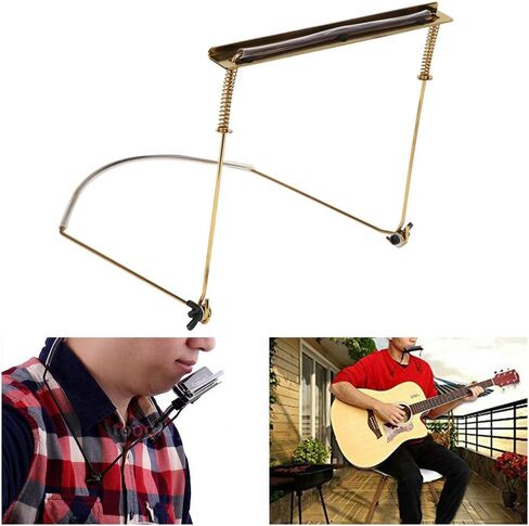 Harmonica Holder,Mouth Organ Holder Harmonica Holding Bracket Harmonica Neck Holder for 24 Holes Harmonica (Black) in Saudi Arabia