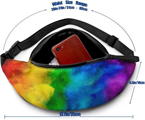 Rainbow Fanny Pack For Men Women,With Adjustable Zipper Lightweight Strap Waist Pack For Casual Running Hiking in Saudi Arabia
