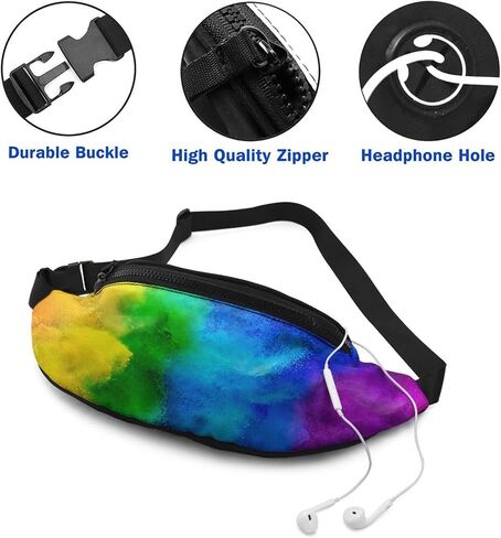 Rainbow Fanny Pack For Men Women,With Adjustable Zipper Lightweight Strap Waist Pack For Casual Running Hiking in Saudi Arabia