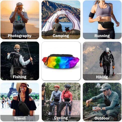 Rainbow Fanny Pack For Men Women,With Adjustable Zipper Lightweight Strap Waist Pack For Casual Running Hiking in Saudi Arabia