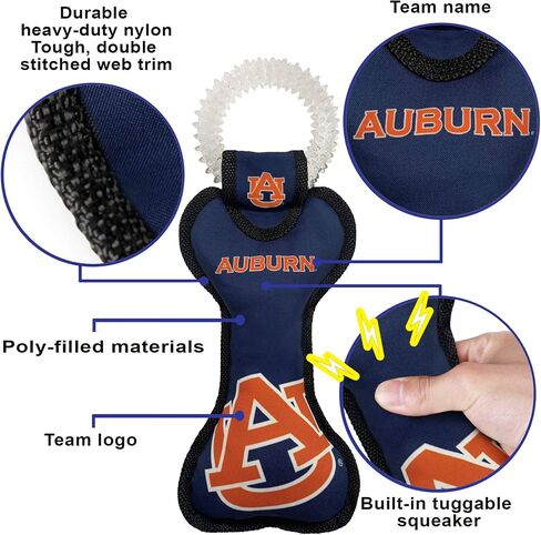 Pets First NCAA Alabama Crimson Tide Dental Dog TUG Toy with Squeaker. Tough PET Toy for Healthy Fun, Teething & Cleaning Pets Teeth & Gum in Saudi Arabia