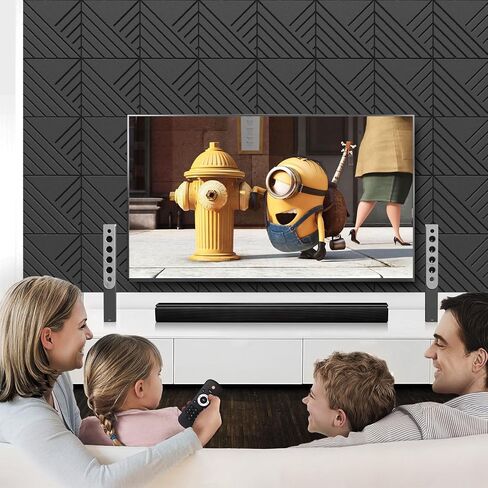 12 Pack Self-Adhesive Sound Proof Foam Panels for Walls, 12X12X0.4 Inches Acoustic Panels Sound Absorbing, High Density Soundproof Wall Panels for Home,Studio,Office Decoration(Black, Line Design) in Saudi Arabia