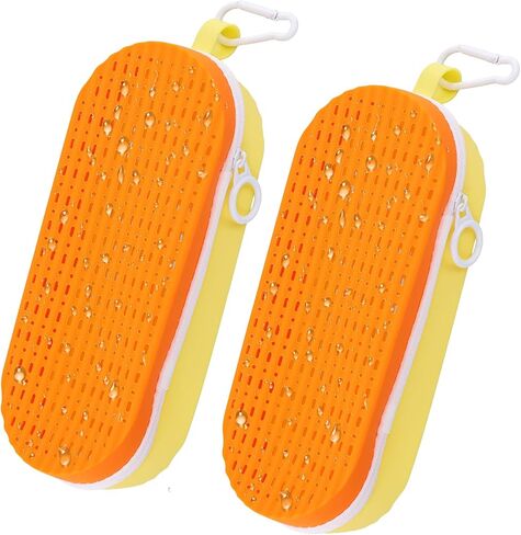 2pcs Swim Goggles Cases, Large Capacity Silicone Swimming Goggles Protective Cover Zipper Eyeglasses Case Breathable in Saudi Arabia