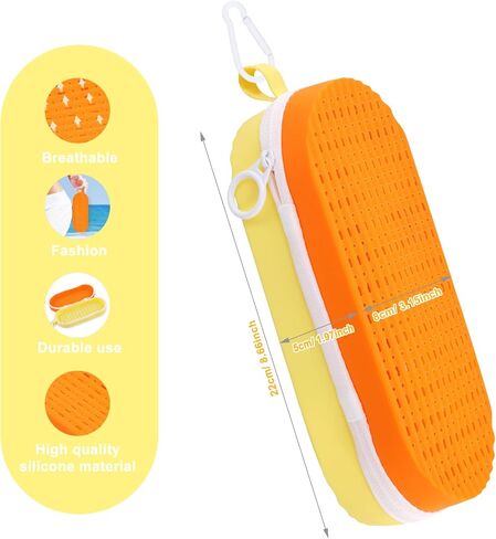 2pcs Swim Goggles Cases, Large Capacity Silicone Swimming Goggles Protective Cover Zipper Eyeglasses Case Breathable in Saudi Arabia