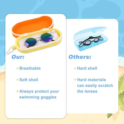 2pcs Swim Goggles Cases, Large Capacity Silicone Swimming Goggles Protective Cover Zipper Eyeglasses Case Breathable in Saudi Arabia