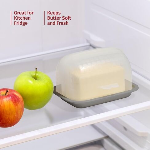 Signoraware Butter Dish with Lid – Butter Holder with Lid for 2 Butter Sticks – BPA-Free and Dishwasher-Safe – Unbreakable Butter Container – One-Hand Opening – Ideal for Counter, Fridge, Picnic in Saudi Arabia