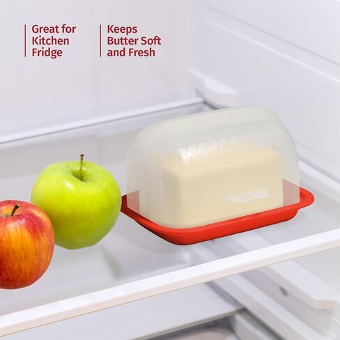 Signoraware Butter Dish with Lid – Butter Holder with Lid for 2 Butter Sticks – BPA-Free and Dishwasher-Safe – Unbreakable Butter Container – One-Hand Opening – Ideal for Counter, Fridge, Picnic in Saudi Arabia