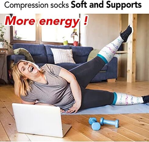 1 Pack Plus Size Compression Socks for Women and Men, 20-30mmhg Extra Large Stockings for Circulation Support in Saudi Arabia