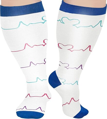 1 Pack Plus Size Compression Socks for Women and Men, 20-30mmhg Extra Large Stockings for Circulation Support in Saudi Arabia