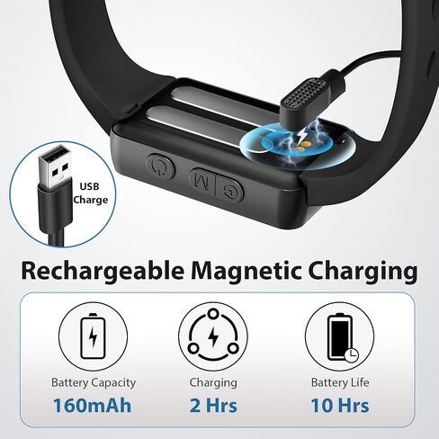 Motion Sickness Bands, Anti-Nausea Wristband Relieve Morning Motion Travel Car Sickness Sea Bands Pregnant Women Airplane Travel Essentials Rechargeable No Gel Drug Free Without Side Effects Black in Saudi Arabia