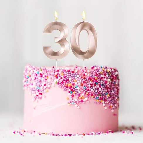 30th Birthday Candles, 3D Diamond Shape Number 30 Candles Cake Topper Numeral Candles for Party Decoration Reunions Theme Party Anniversary (Black, 2 Inch) in Saudi Arabia
